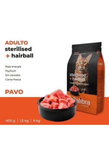 Calibra cat expert+ adult sterilised hairball 400g-1