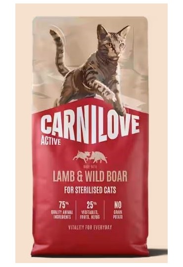 Carnilove active gato cordero jabali 2kg