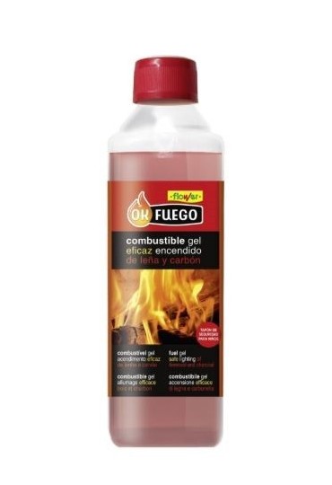 Ok Fuego Combustible Gel Encendido 500 Ml