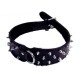 COLLAR PIEL NEGRA 3 FILAS PINCHOS 70CM