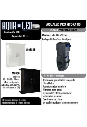 ACUARIO KIT MARINO HYDRA 80L BLANCO