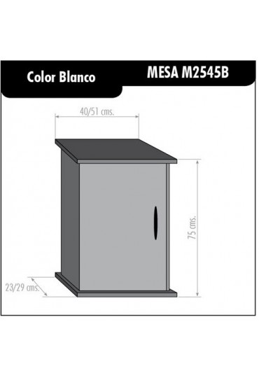 MESA AQUALIGHT 25 Y 45 BLANCA