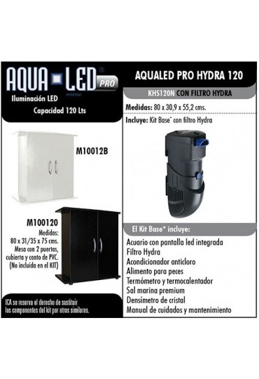 ACUARIO KIT MARINO HYDRA 120L NEGRO