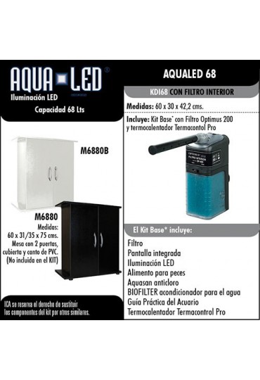 ACUARIO KIT INTERIOR AQUALED PRO 68 NEGRO