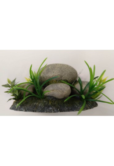 DECORACION PIEDRAS CON PLANTAS