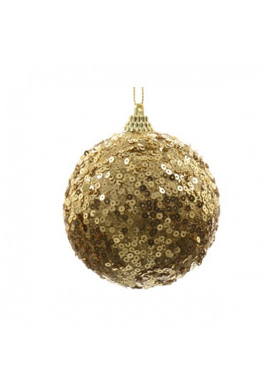 BOLA NAVIDAD LENTEJUELAS ORO  8 CM