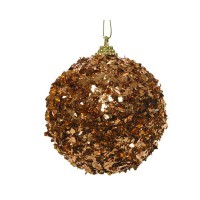 COLGANTE BOLA CONFETI BRONCE 8CM