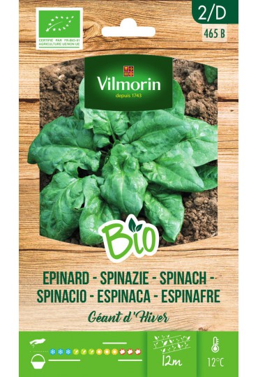 VILMORIN SEMILLAS ESPINACA GIGANTE DE INVIERNO BIO