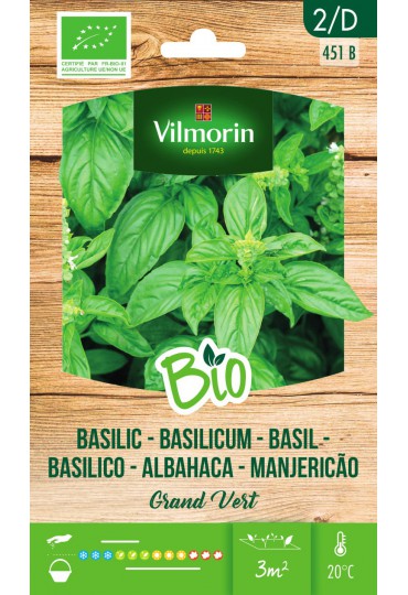 VILMORIN SEMILLAS ALBAHACA GRAND VERT BIO