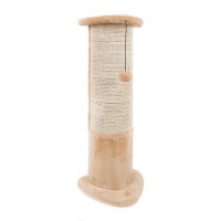 RASCADOR GATO ESQUINERO BEIGE 37X27X72 CM