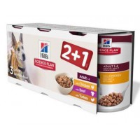 Hill's Canine Adult Tripack Pollo + Pavo + Ternera (Latas) 370 gr x 3