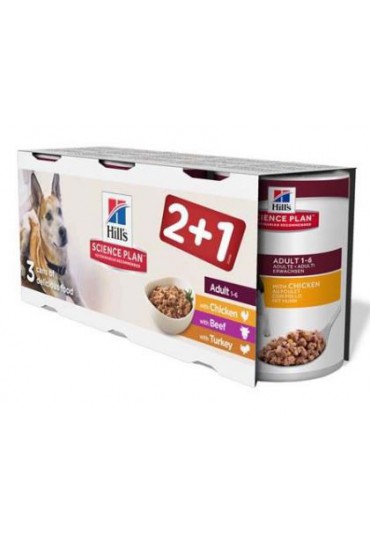 Hill's Canine Adult Tripack Pollo + Pavo + Ternera (Latas) 370 gr x 3 Hill's Canine Adult Tripack Pollo + Pavo + Ternera (Latas) 370 gr x 3
