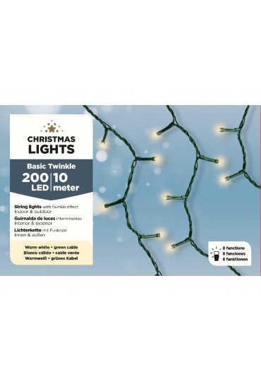 LUCES 200 LED 10M LUZ CALIDA EXTERIOR