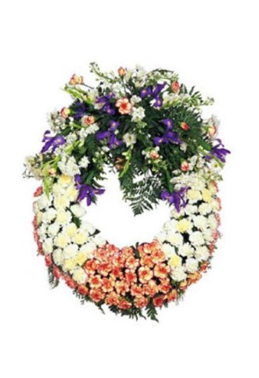 Corona Funeral De Flores Naturales Con Cabecera