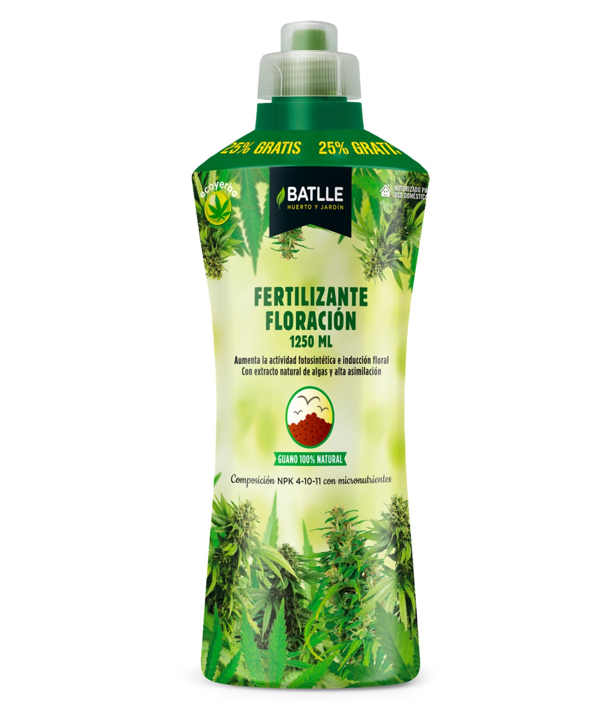 Semi Batlle Fertilizzante Ecoyerba Crescita 1250 Ml – Concime Organico Con Guano E Amminoacidi Per Piante Verdi E Forti