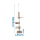 Rascador Alto Gatos Beige 64X44x285cm