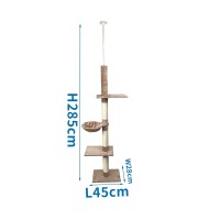 Rascador Alto Gatos Beige 64X44x285cm