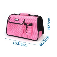 Bolsa De Mascota Con Rayas M Rosa
