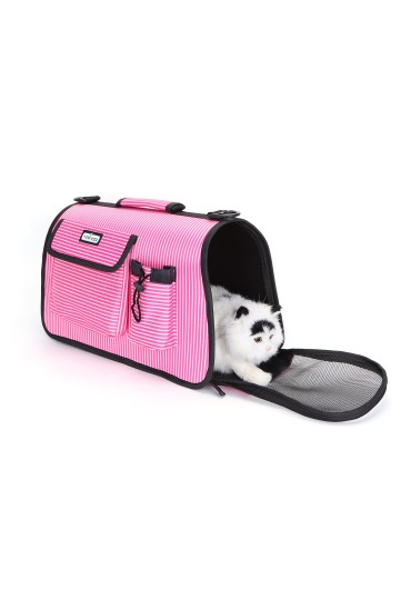Bolsa De Mascota Con Rayas M Rosa