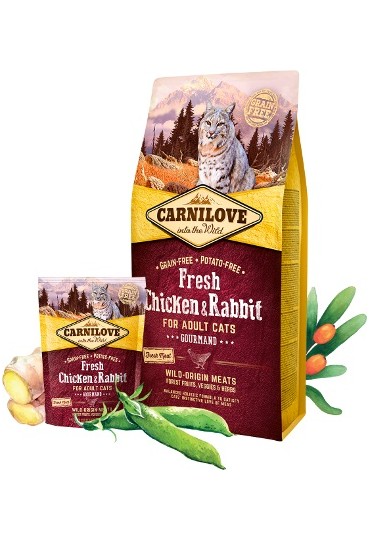 CARNILOVE FELINE ADULT FRESH POLLO CONEJO