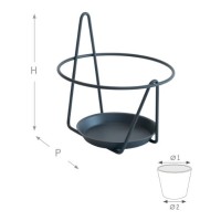 Soporte Maceta Pared Antracita Hasta 15Kg