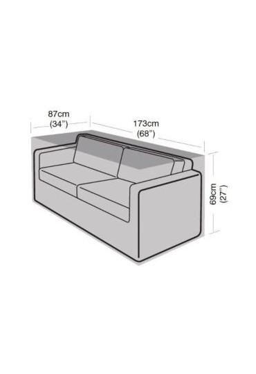 Funda Sofa 2-3 Plazas 173X87x69cm Negro
