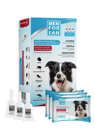 Menforsan 3Pipetas 1250Mg/250Mg 10-25Kg