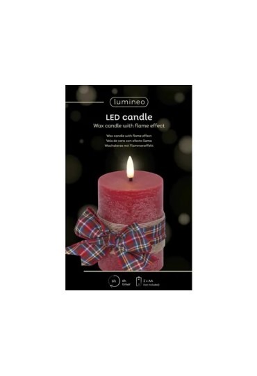 Vela Led Roja Con Lazo Indoor 7.5X13cm 489308