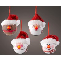 Bola Led Navidad Caras Con Gorro 026061