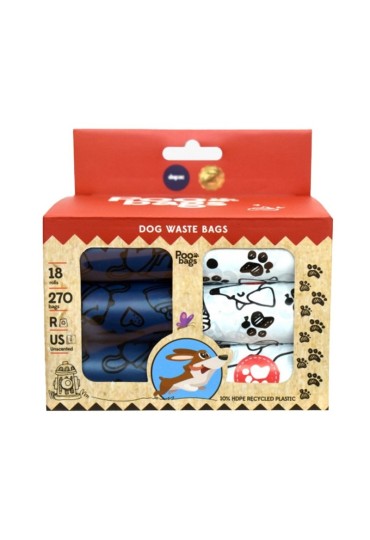 Poo Bags Azules Y Blancas Reciclables 18X15ud