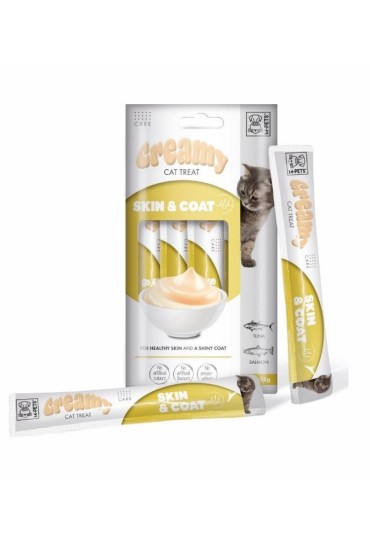 Creamy Cat Cordero Skin Coat Atun Salmon 4X15g