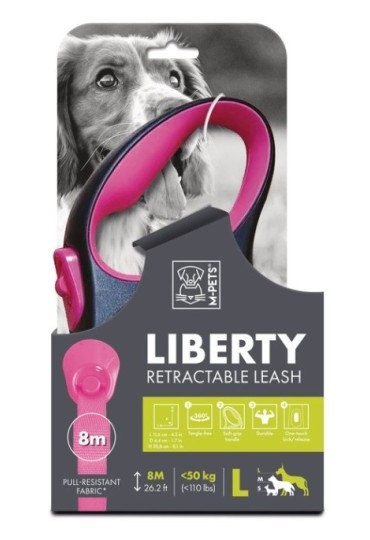 Correa Retractil Rosa L 8M Liberty