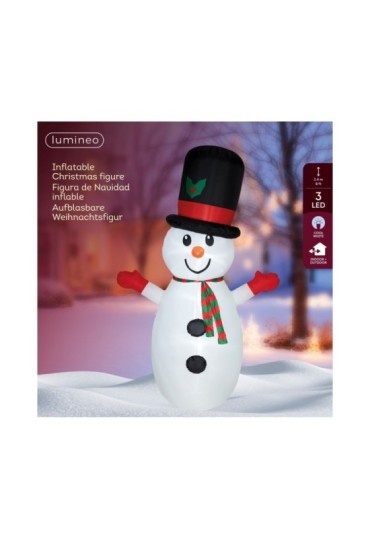 Muñeco nieve inflable iluminado 95x160x240cm 49002-2